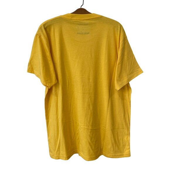 Homefield Crewneck Short Sleeve TShirt Men XL Yellow Cotton Poly Plain Basic Tee - Picture 2 of 6